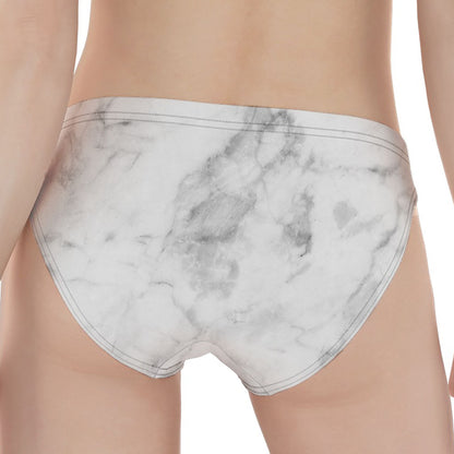 White Smoke Marble Print Women's Panties