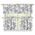 White Snow Camouflage Print 3 Piece Kitchen Curtains