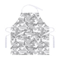White Snow Camouflage Print Adjustable Apron