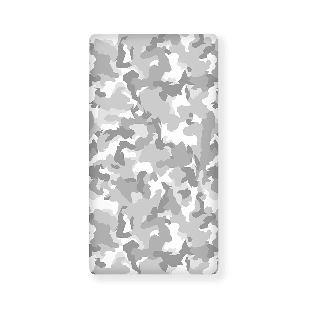 White Snow Camouflage Print Baby Crib Sheet