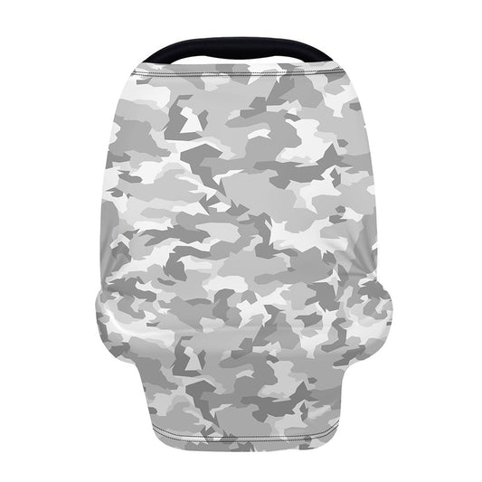 White Snow Camouflage Print Baby Seat Cover