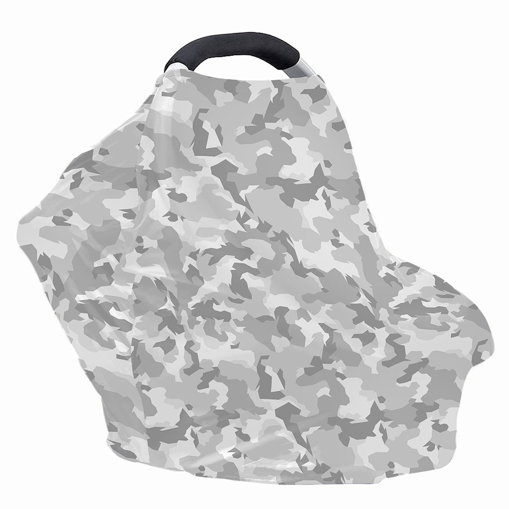 White Snow Camouflage Print Baby Seat Cover