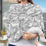 White Snow Camouflage Print Baby Seat Cover