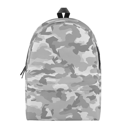 White Snow Camouflage Print Backpack