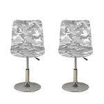 White Snow Camouflage Print Bar Stool Covers