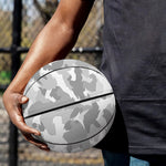 White Snow Camouflage Print Basketball