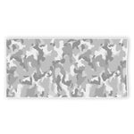 White Snow Camouflage Print Beach Towel