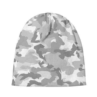 White Snow Camouflage Print Beanie