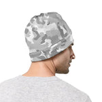 White Snow Camouflage Print Beanie