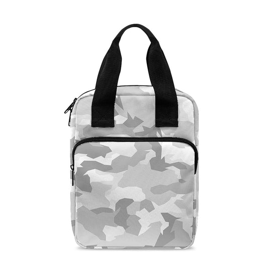 White Snow Camouflage Print Bible Tote Bag