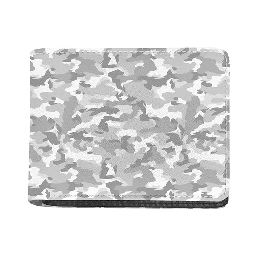 White Snow Camouflage Print Bifold Wallet