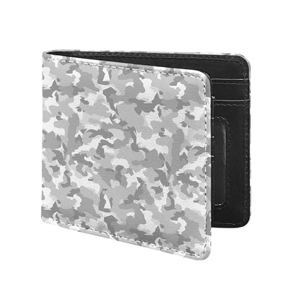 White Snow Camouflage Print Bifold Wallet