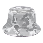 White Snow Camouflage Print Bucket Hat