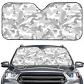 White Snow Camouflage Print Car Windshield Sun Shade