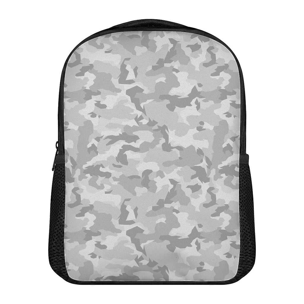 White Snow Camouflage Print Casual Backpack