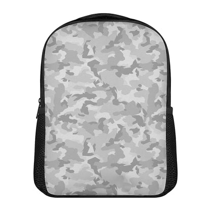 White Snow Camouflage Print Casual Backpack