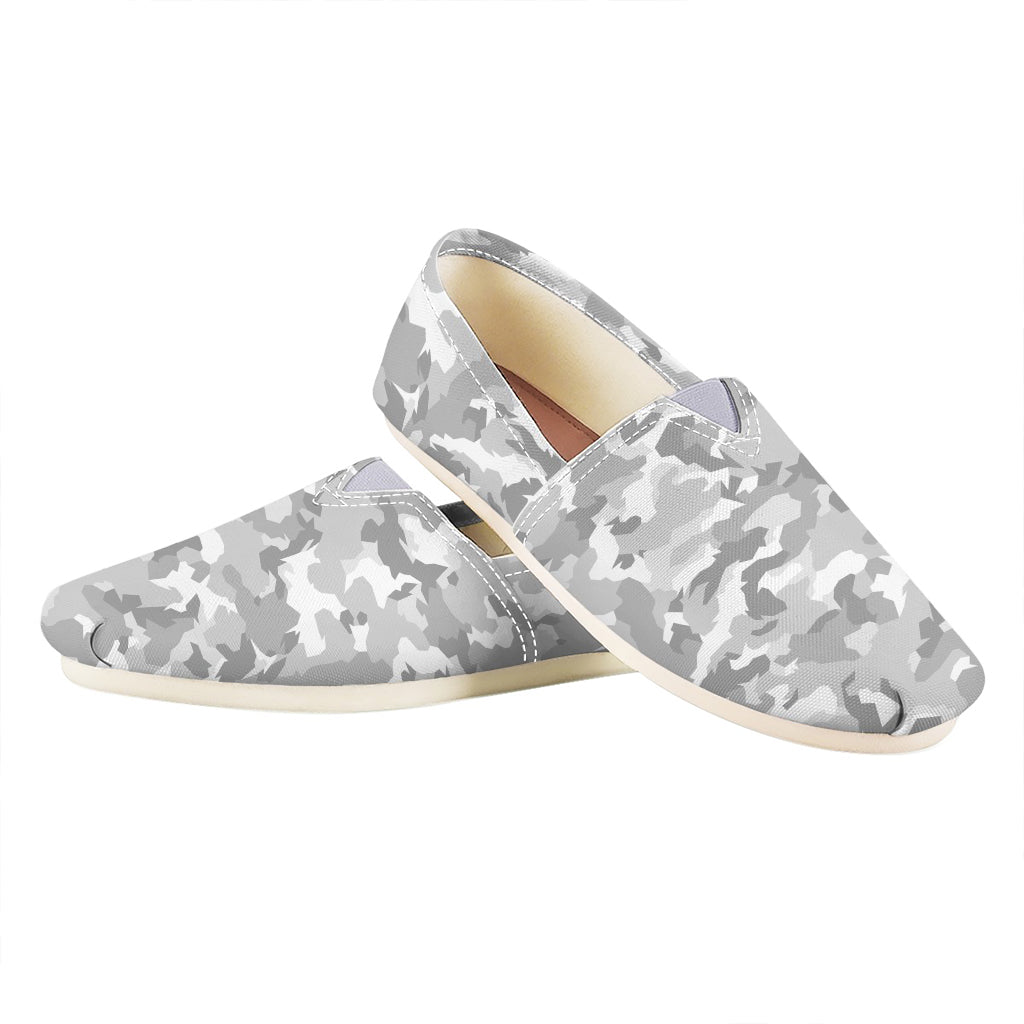 White Snow Camouflage Print Casual Shoes