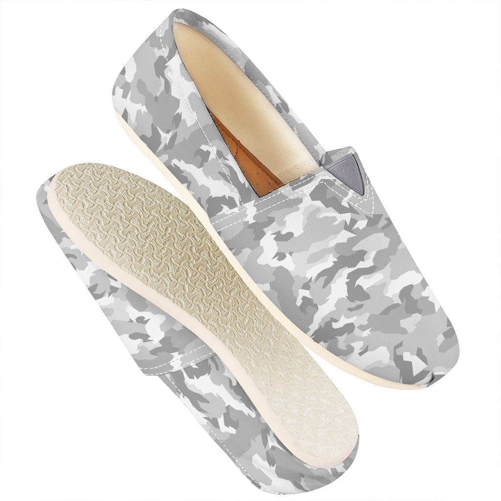 White Snow Camouflage Print Casual Shoes