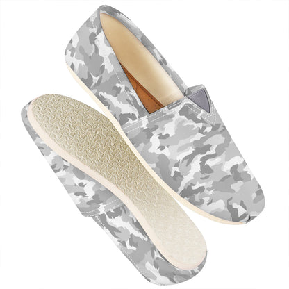White Snow Camouflage Print Casual Shoes