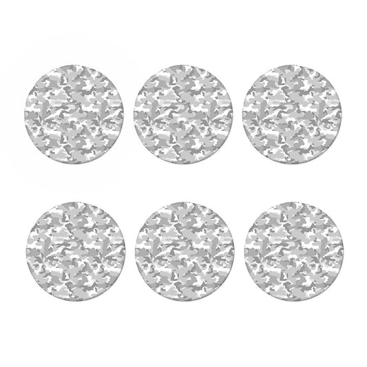 White Snow Camouflage Print Coaster Set