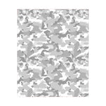 White Snow Camouflage Print Curtain