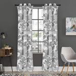 White Snow Camouflage Print Curtain