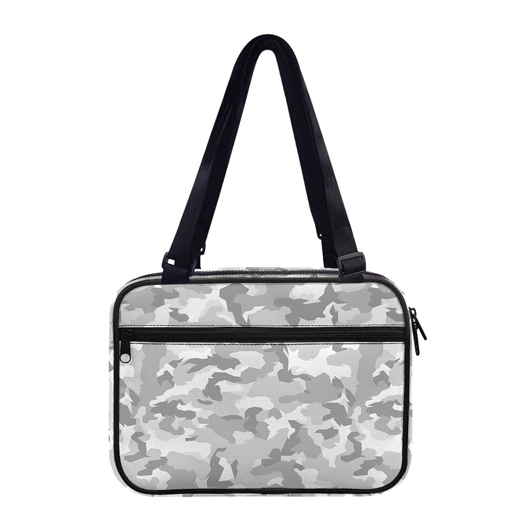 White Snow Camouflage Print Double Strap Bible Bag