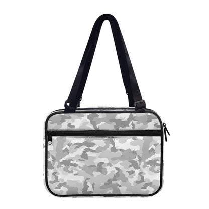 White Snow Camouflage Print Double Strap Bible Bag