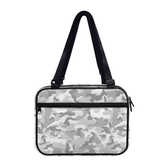 White Snow Camouflage Print Double Strap Bible Bag