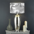 White Snow Camouflage Print Drum Lamp Shade