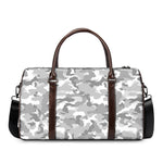 White Snow Camouflage Print Duffle Bag