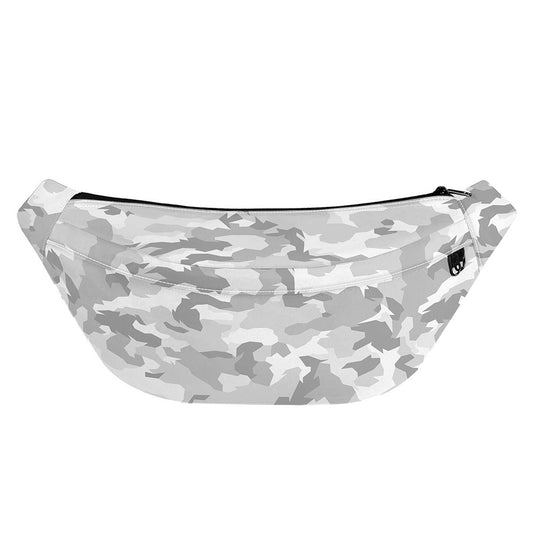 White Snow Camouflage Print Fanny Pack