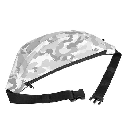 White Snow Camouflage Print Fanny Pack