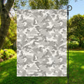 White Snow Camouflage Print Garden Flag