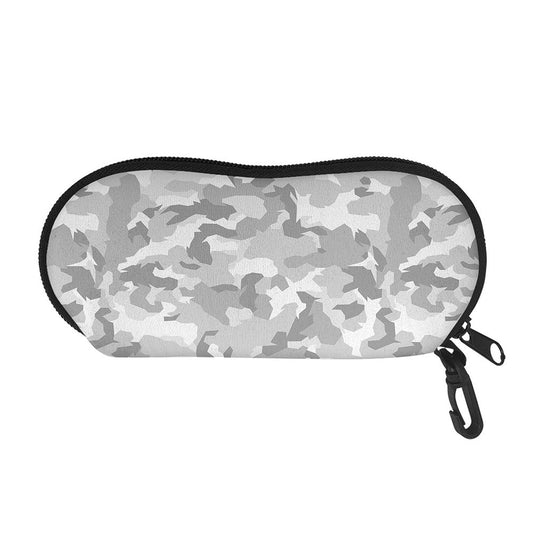 White Snow Camouflage Print Glasses Case