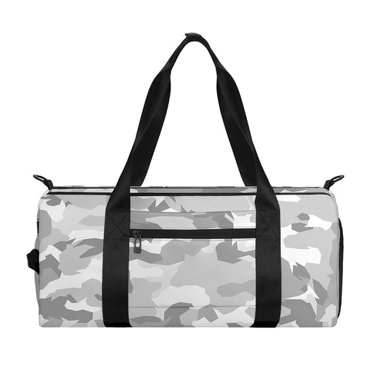 White Snow Camouflage Print Gym Bag