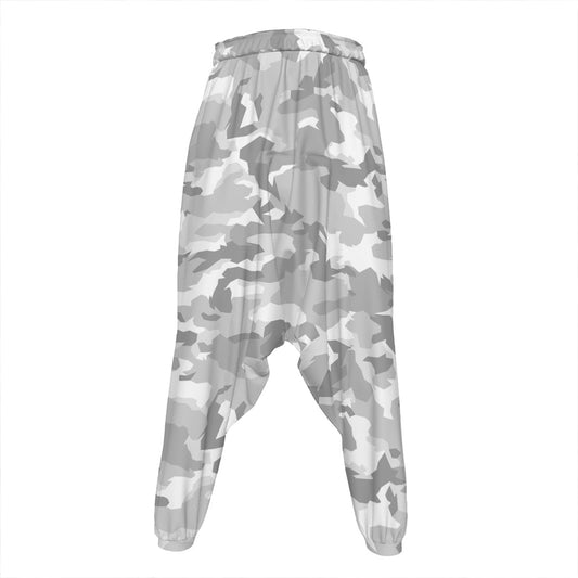 White Snow Camouflage Print Hammer Pants