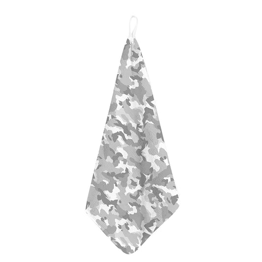 White Snow Camouflage Print Hand Towel