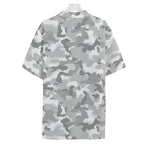 White Snow Camouflage Print Hawaiian Shirt