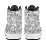 White Snow Camouflage Print High Top Leather Sneakers