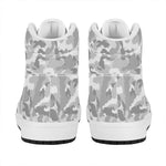 White Snow Camouflage Print High Top Leather Sneakers