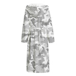 White Snow Camouflage Print Hooded Bathrobe