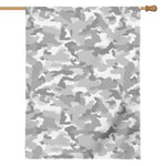 White Snow Camouflage Print House Flag