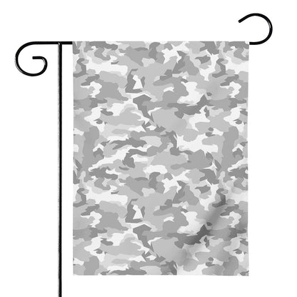 White Snow Camouflage Print House Flag