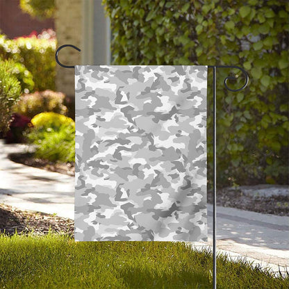 White Snow Camouflage Print House Flag