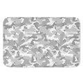 White Snow Camouflage Print Indoor Door Mat