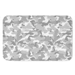 White Snow Camouflage Print Indoor Door Mat