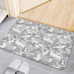 White Snow Camouflage Print Indoor Door Mat