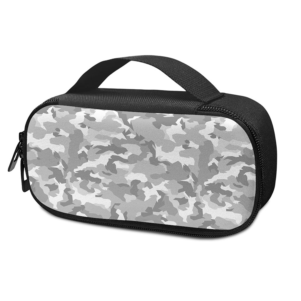 White Snow Camouflage Print Insulin Cooler Travel Case