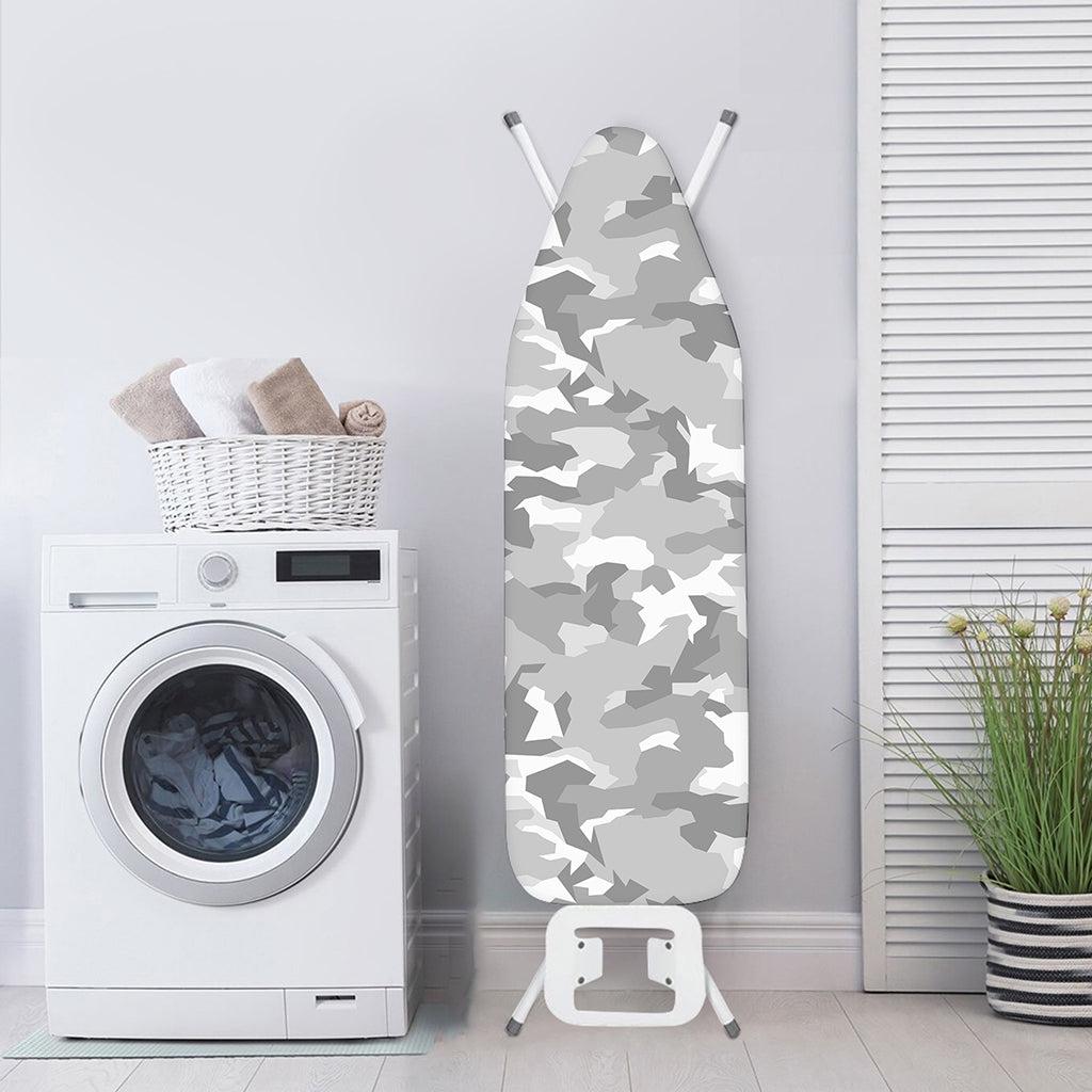 White Snow Camouflage Print Ironing Board Cover